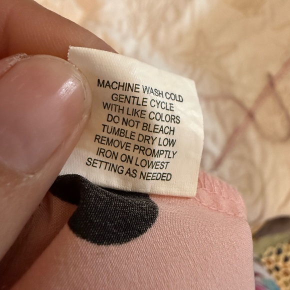 NY Collection Blush Button-Down with Black Dots - Picture 16 of 16